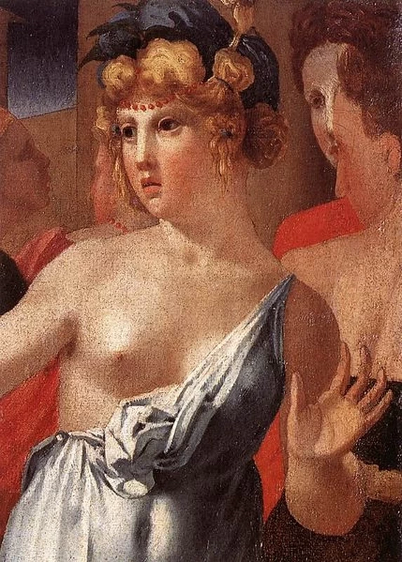 Fiorentino - Mosè difende le figlie di Jethro, Galleria degli Uffizi, Firenze, dettaglio
